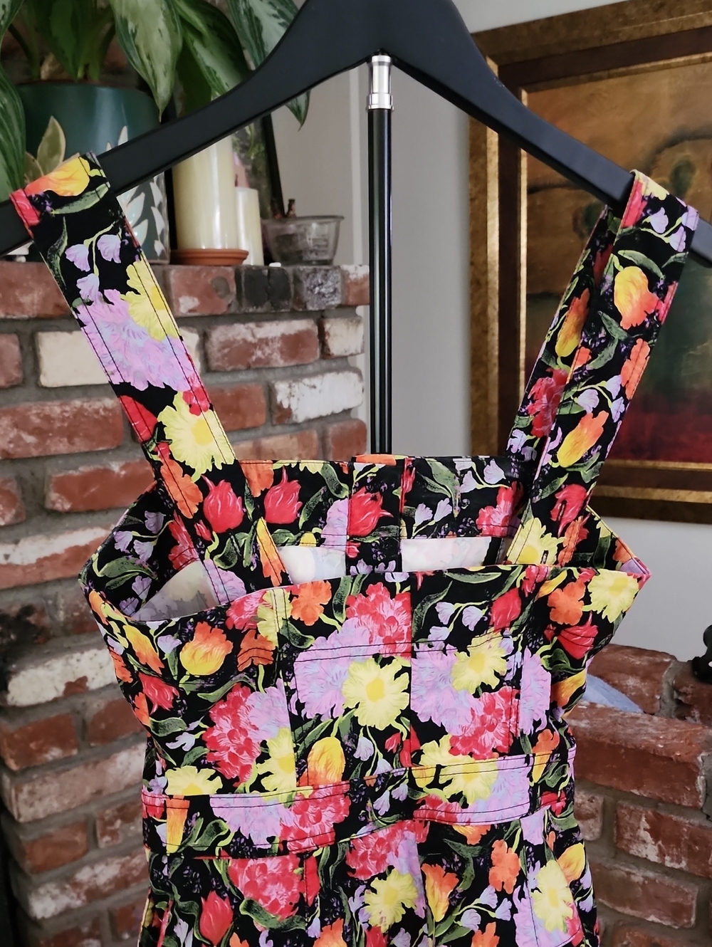 Anthropologie Maeve Yukiko Noritake Floral Romper Black Garden Party - Picture 5 of 10